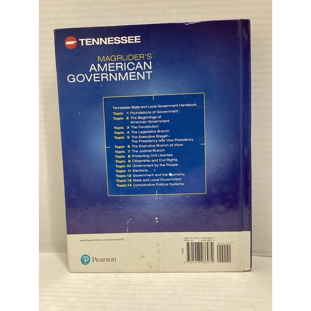 Magruder's American Government, Hardcover Tennessee, Topic 1-14, 9781418286972